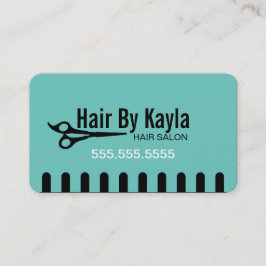 Cartão De Horário Stylist de Salão de Cabelo Teal com Compromisso