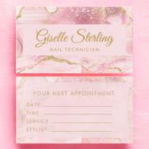 Técnico de Unhas Rosa Bege Mármore Ágata Dourada