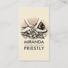 Cartão De Horário Terapêutica de Massagem Terapia Mãos Energia Spa B