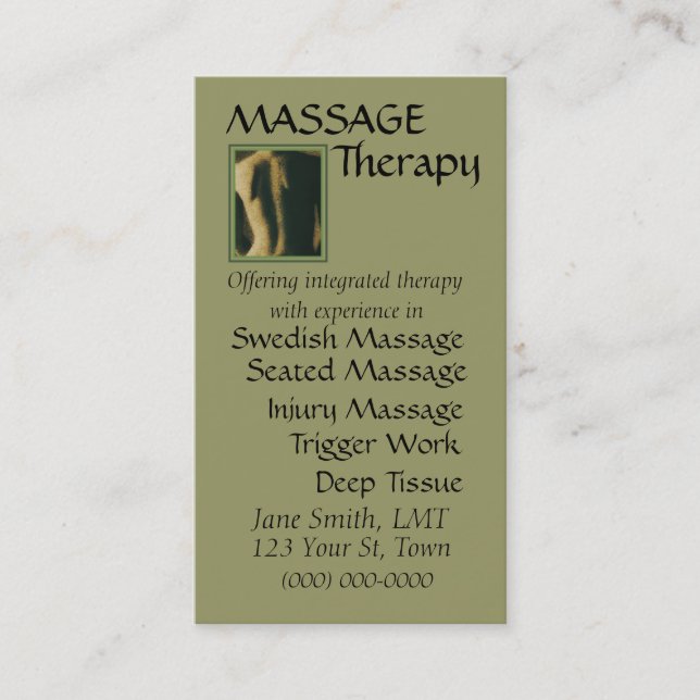 Cartão De Horário Terapia da massagem (Frente)