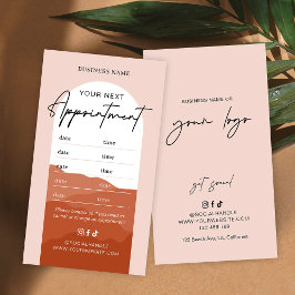 Cartão De Horário Terracotta Boho Arch Logo Nails Hair Spa Salon