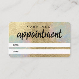 Cartão De Horário Textura Luminosa Dourada E Iridescente