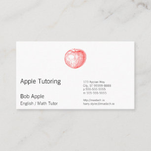 Cartão De Horário Tipografia vermelha Apple de Apple de doces