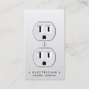 Cartão De Horário Tomada elétrica branca simples moderna do