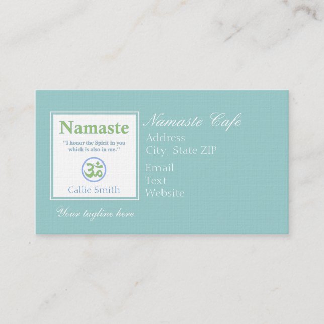 Cartão De Horário Tradução de Namaste (Frente)