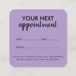 Cartão De Horário Trendy Modern Salon Appointment Reminder Card