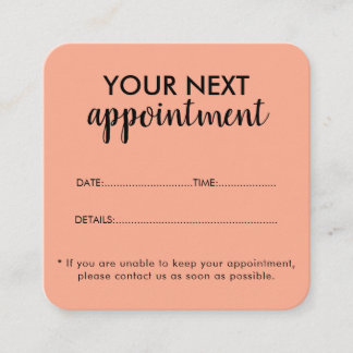 Cartão De Horário Trendy Modern Salon Appointment Reminder Card