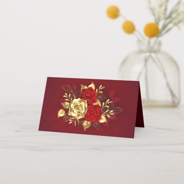 Cartão De Horário Três Rosas de joalharia (Frente)