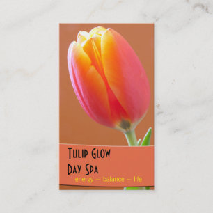 Cartão De Horário Tulipa alaranjada floral do salão de beleza dos
