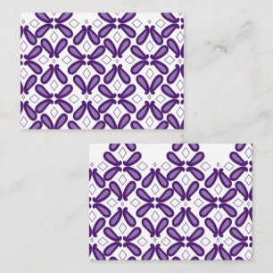 Cartão De Horário Um padrão simétrico apresentando branco e roxo m