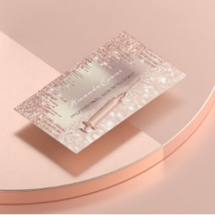 Cartão De Horário Unidades de rosa Injeções da Seringa Glitter Botox
