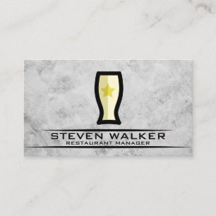 Cartão De Horário Vidro de cerveja  Fundo Marble