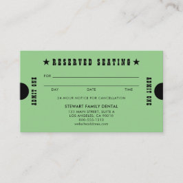 Cartão De Horário Vintage Verde Reservado para Assentar Compromisso 