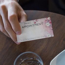 Cartão De Horário Vintagem de flores silvestres rosadas poeirentas
