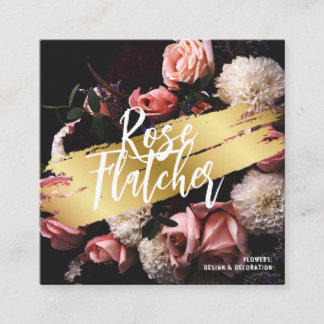 Cartão De Horário Workshop de Flor Dourado