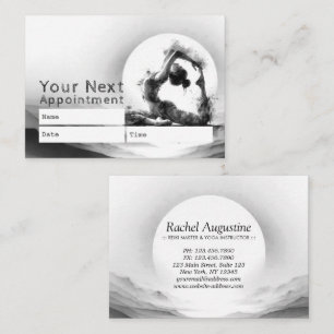 Cartão De Horário Yoga Reiki Pigeon Pose Watercolor, Rei Pigeon Com 