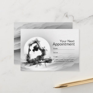 Cartão De Horário Yoga Reiki Pigeon Pose Watercolor, Rei Pigeon Com 