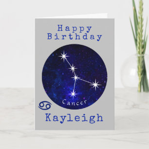 Cartão de Horóscopo de Câncer do Zodíaco