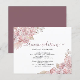 Cartão de Hospedagem Orçamento Floral Rosa Boêmio