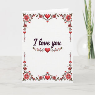 Cartão de I Love You Romântico Atemporal