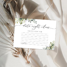 Cartão de Ideias Noturnas de Data Floral Eucalyptu