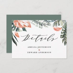 Cartão de identidade de folhagem tropical verde pa