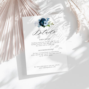 Cartão de identidade floral azul-marinho