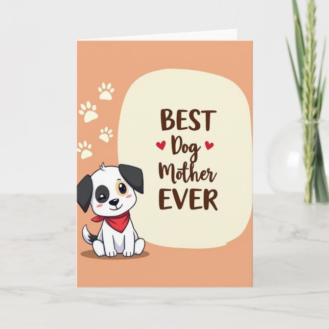 Cartão de Ilustração da Mãe Cachorra (Frente)