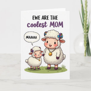 Cartão de Ilustração da Mãe Mais Legal Ovelha