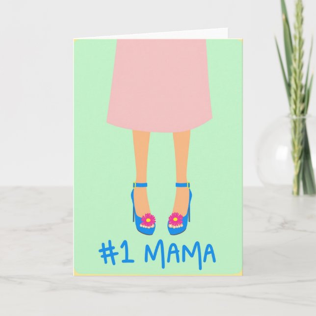 Cartão de Ilustração da Mamãe Nº 1 (Frente)