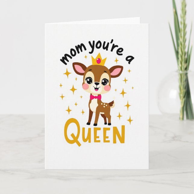 Cartão de Ilustração da Rainha Mamãe (Frente)