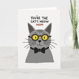 Cartão de Ilustração das Mães Mia dos Gatos