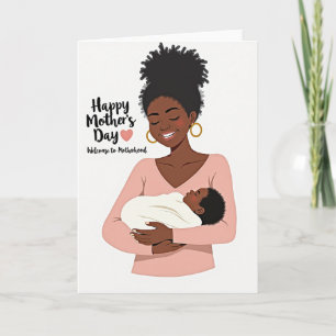 Cartão de Ilustração de Afeto para Nova Mãe