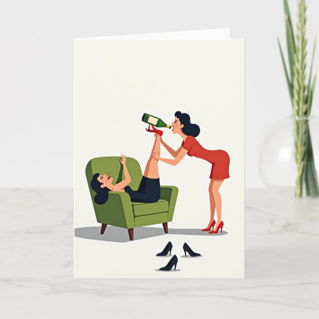 Cartão de Ilustração de Amigos Divertidos (Frente)