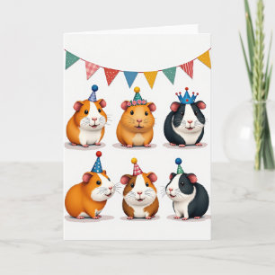Cartão de Ilustração de Aniversário de Cavy Doce