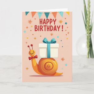 Cartão de Ilustração de Aniversário Encantador