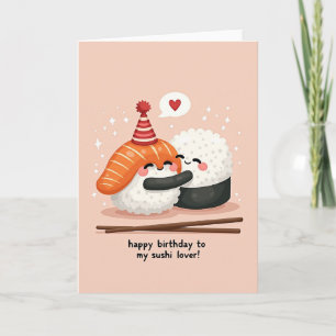 Cartão de Ilustração de Aniversário Sushi Sweet