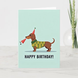 Cartão de Ilustração de Cachorro Festivo