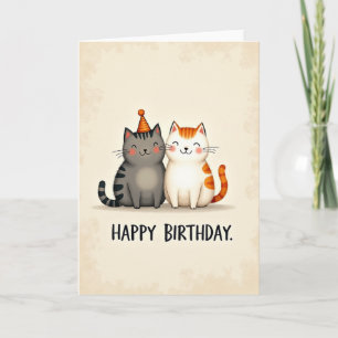 Cartão de ilustração de gato de festa