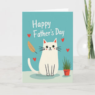 Cartão de Ilustração de Gato do Dia dos Pais