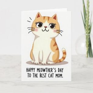 Cartão de Ilustração de Gato Listrado