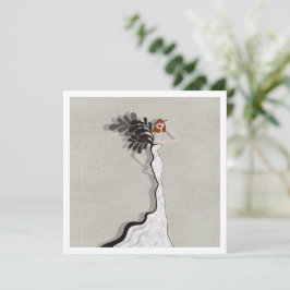 Cartão de Ilustração de Moda de Alta Coutura Glamo