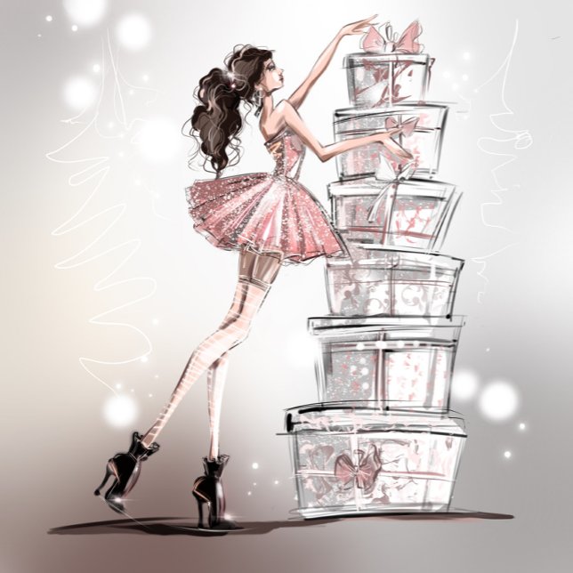 Cartão de Ilustração de Moda de Natal (Criador carregado)