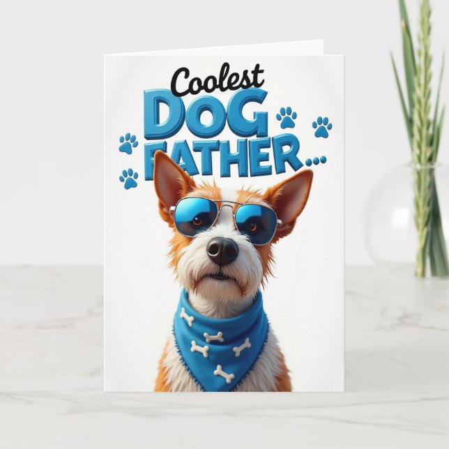 Cartão de Ilustração de Pai Cachorro Legal (Frente)