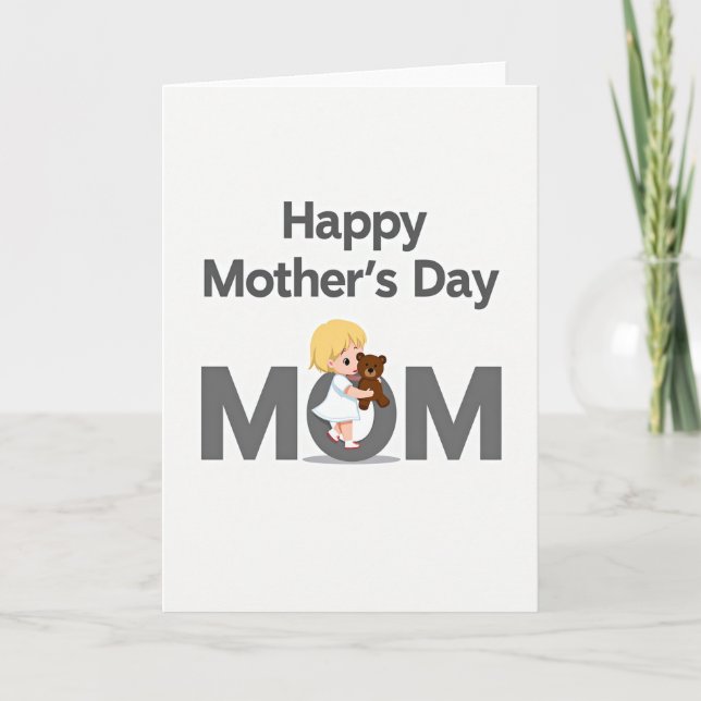 Cartão de Ilustração do Dia das Mães Doce (Frente)
