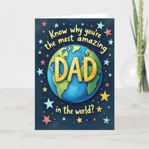 Cartão de Ilustração do Incrível Mundo Papai
