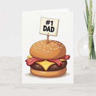 Cartão de Ilustração do Melhor Pai Hamburgueria
