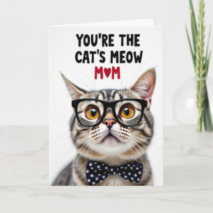 Cartão de Ilustração Gatos Miado Mães Amam