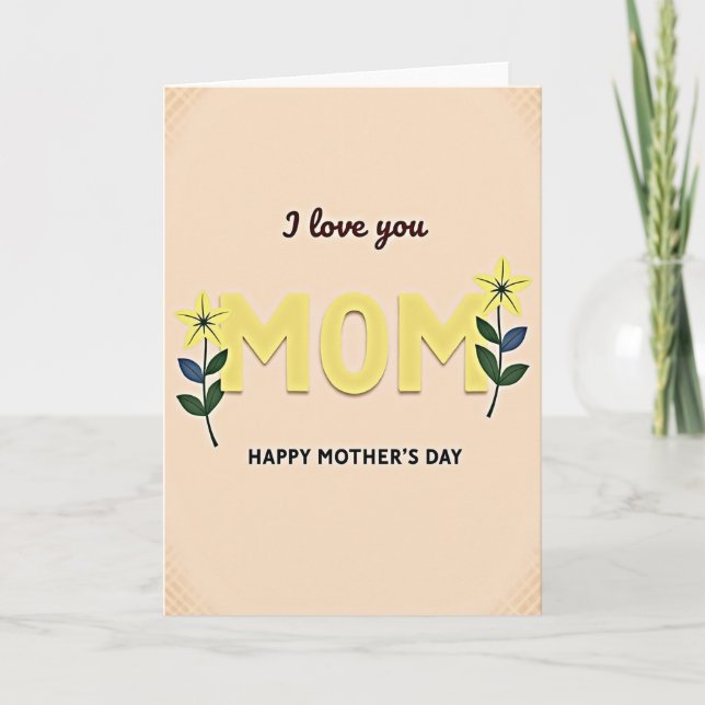 Cartão de ilustração para a Mãe Querida (Frente)