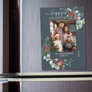 Cartão de Imã Azul Azul de Aquarela